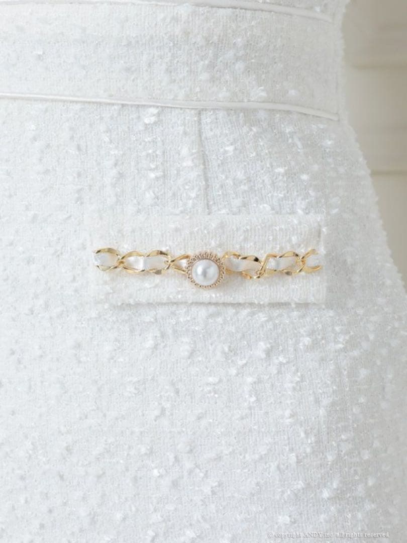 【か】an アン　キャバドレス　ツイード　S ホワイト　シュガー