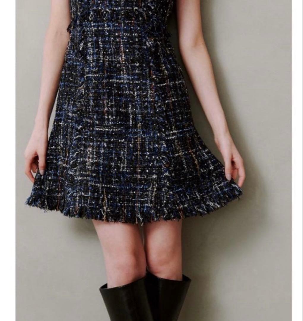 【新品未使用】snidel ツイードミニワンピース　ネイビー　1