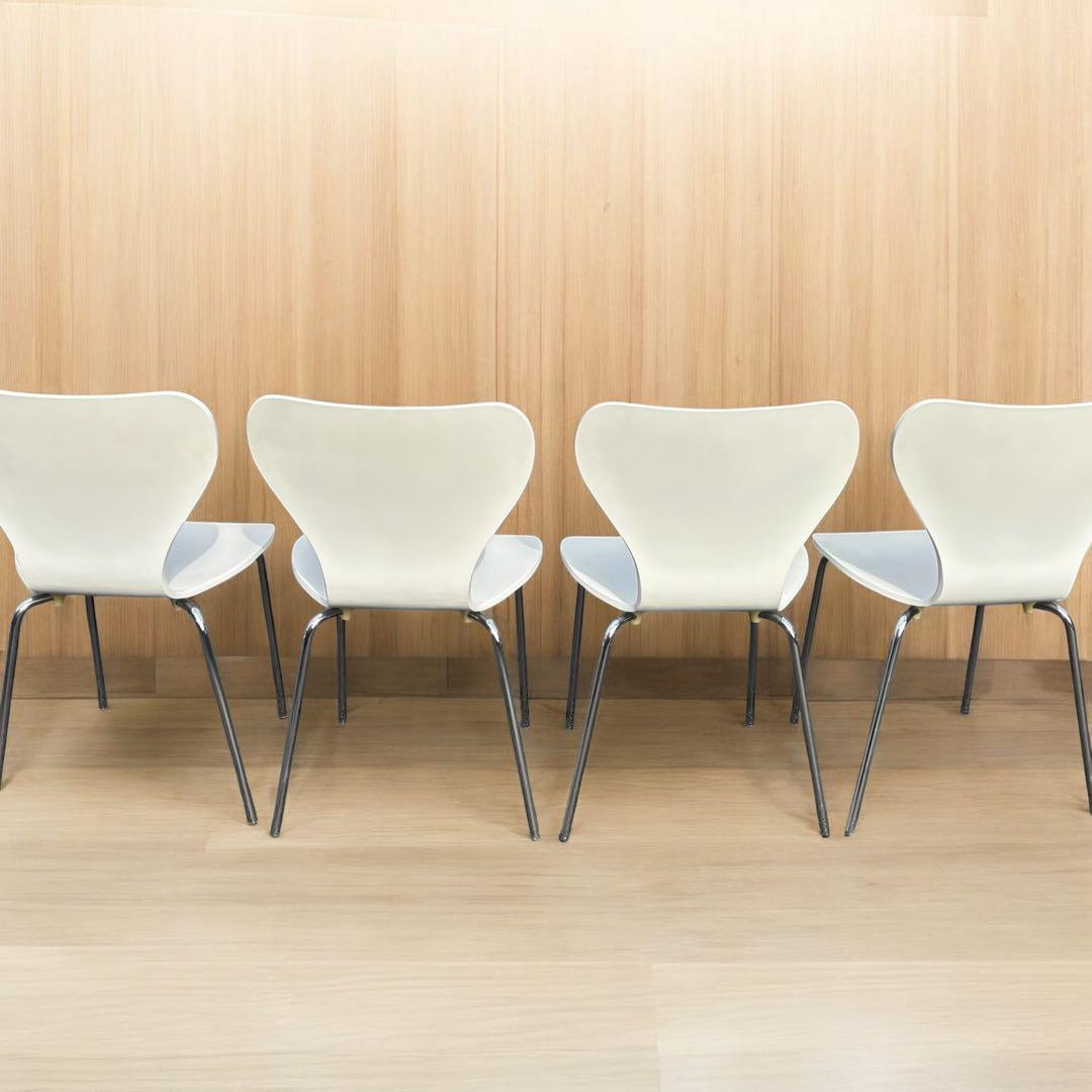 美品✨フリッツハンセン セブンチェア リプロダクト ホワイト 4脚 ダイニング