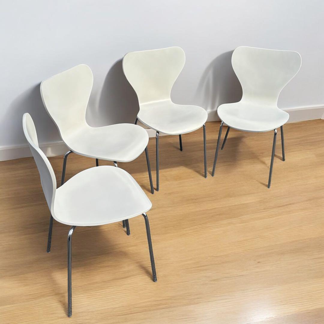 美品✨フリッツハンセン セブンチェア リプロダクト ホワイト 4脚 ダイニング