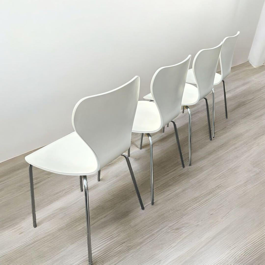 美品✨フリッツハンセン セブンチェア リプロダクト ホワイト 4脚 ダイニング