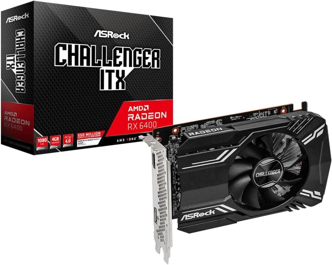 グラフィックボード・グラボ・ビデオカード ASRock Radeon RX 6400 Challenger ITX 4GB