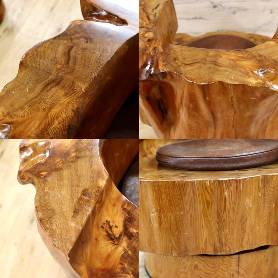 GMFS327○世界遺産屋久杉 大臣椅子 スツール 椅子 無垢材 伝統工芸 逸品