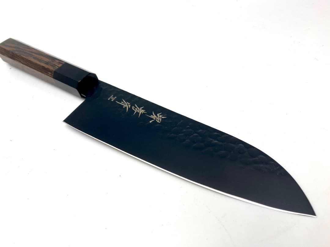 【新品未使用】堺孝行 黒影 三徳包丁 170mm V金10号 鎚目フッ素加工