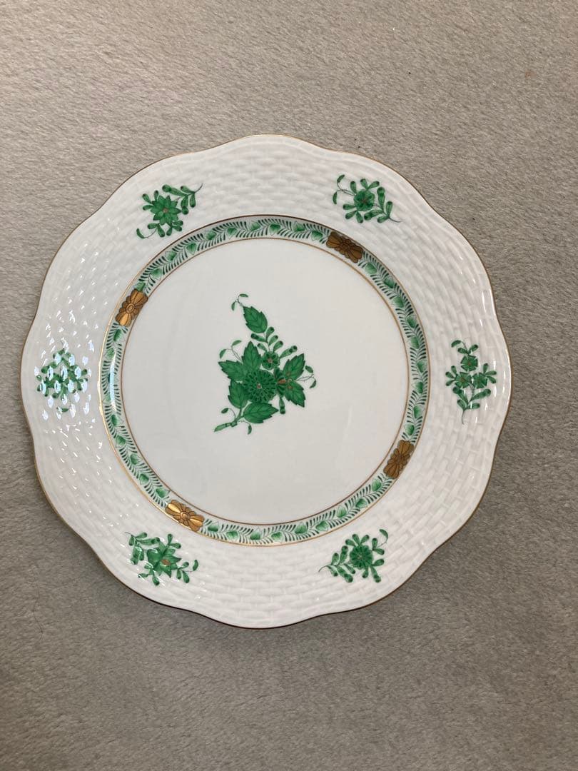 ヘレンド　アポニーグリーン　プレートセット