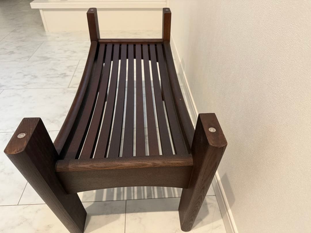 モダンセンターガラステーブル 木製　幅109㎝奥行44.5㎝高さ37.5㎝