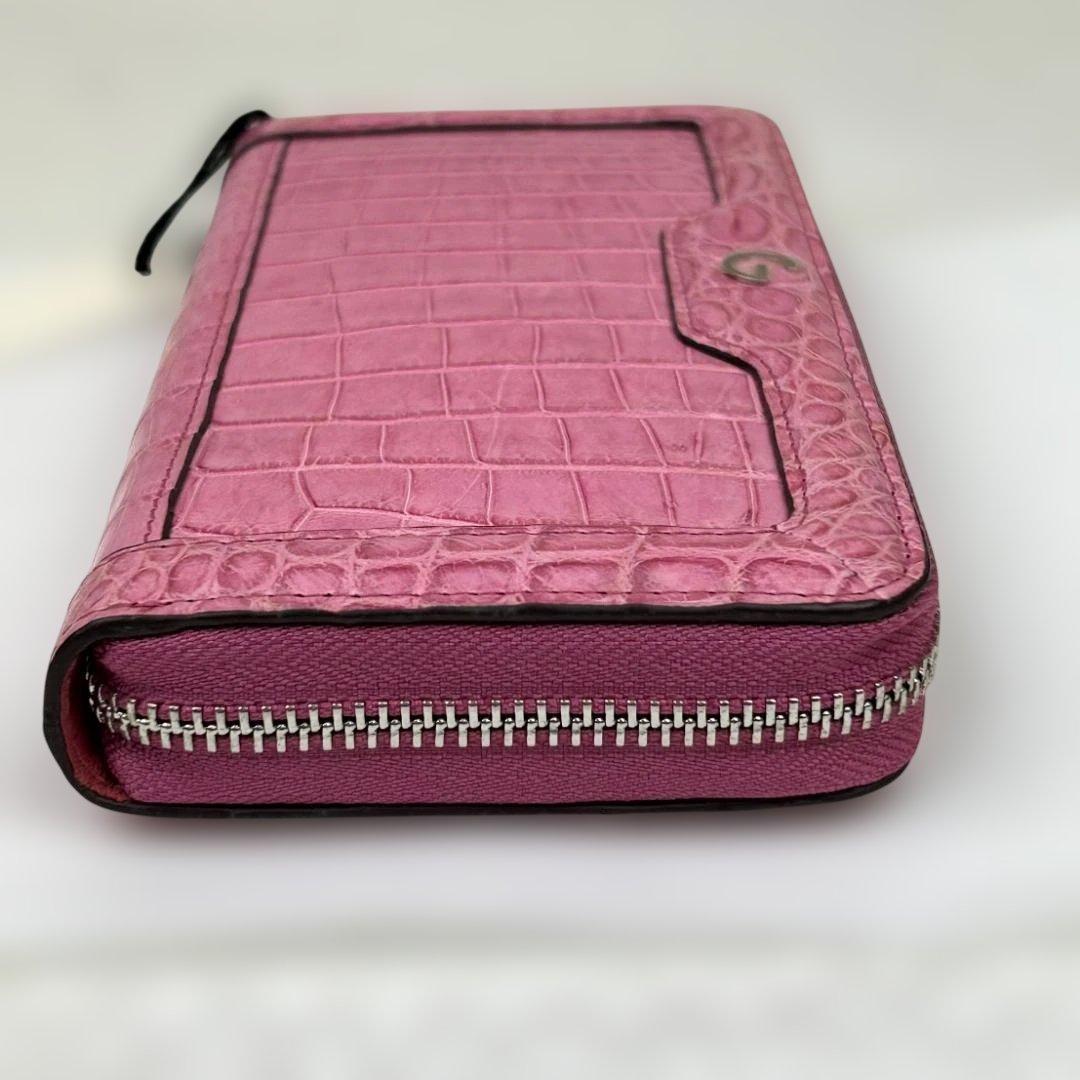 【新品未使用タグ付き】長財布　GRES クロコダイル　ラウンドジップ　ピンク