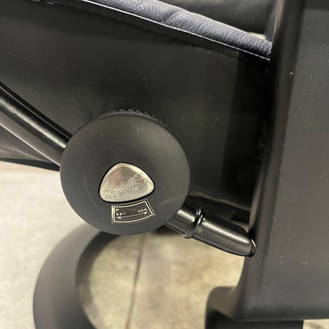 エコーネス ストレスレスチェア＆オットマン Sサイズ ウイング クラシック 黒革