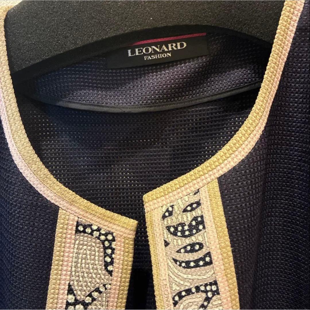 レオナール　ネイビー　カーディガン　サイズ42