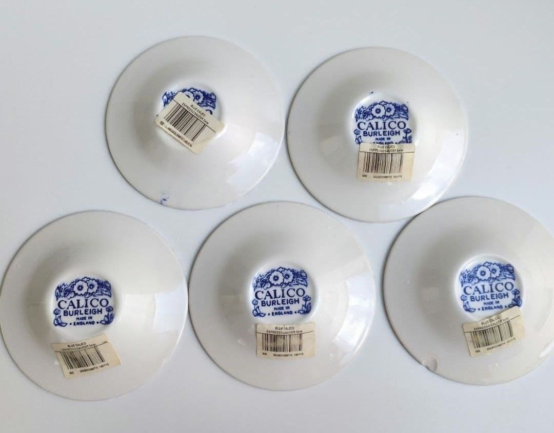 希少☆　バーレイ キャリコ　ブルー　エスプレッソソーサー　５枚