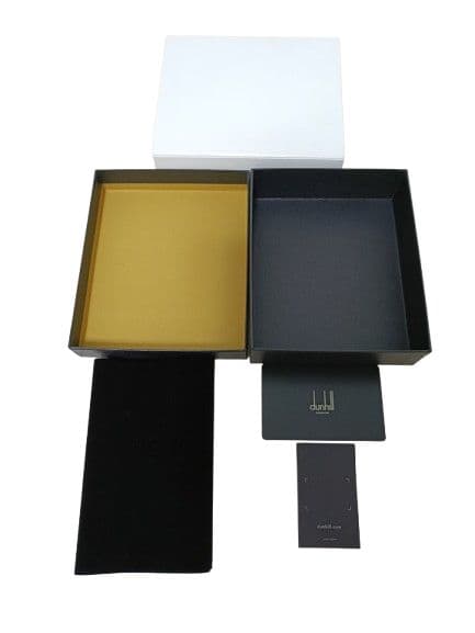 【新品未使用】ダンヒル 名刺入 シボ革 レザー 現行 証明書 箱付 ブラック