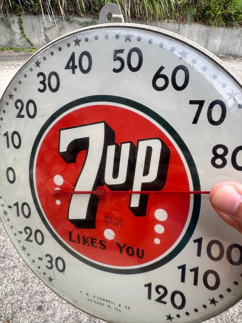 当時モノ　ヴィンテージ 1960年代　7UP 温度計　世田谷ベース