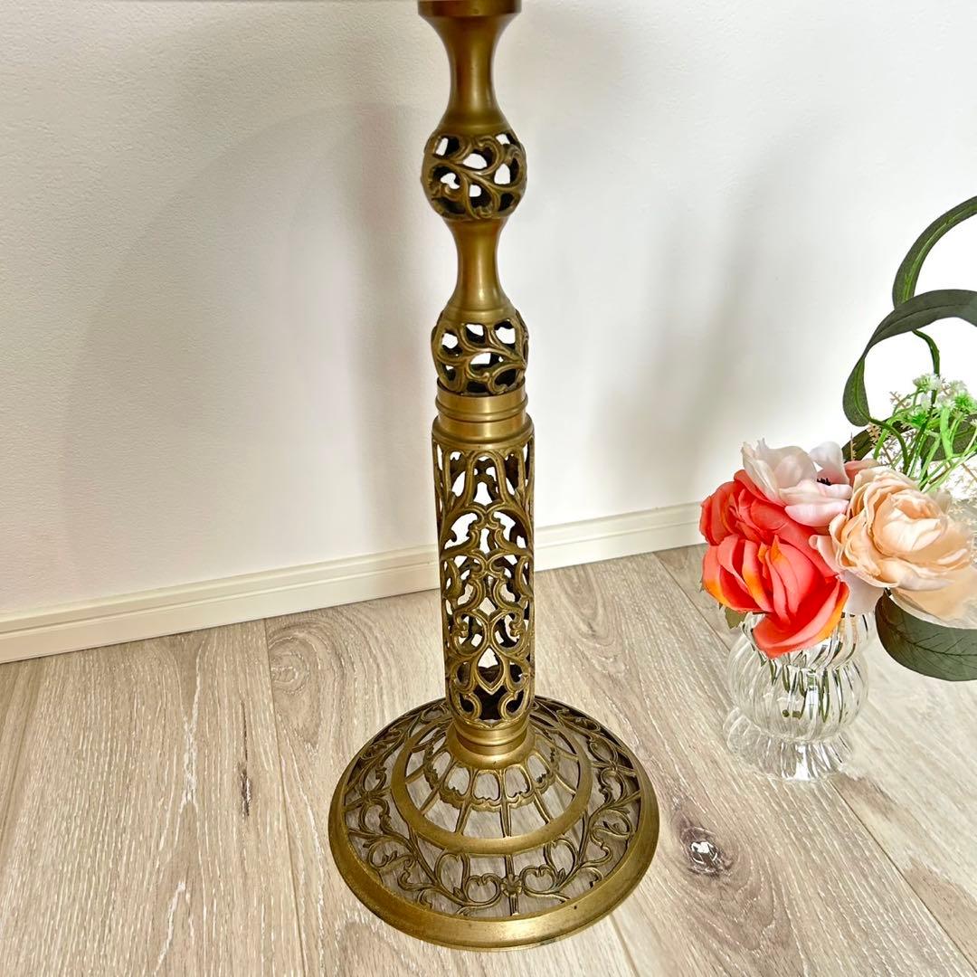 アンティーク 真鍮製 ヴィンテージ 大理石 サイドテーブル 花台 インテリア