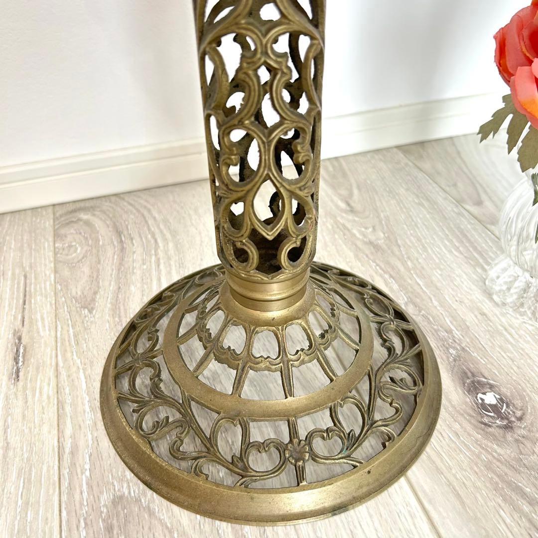 アンティーク 真鍮製 ヴィンテージ 大理石 サイドテーブル 花台 インテリア