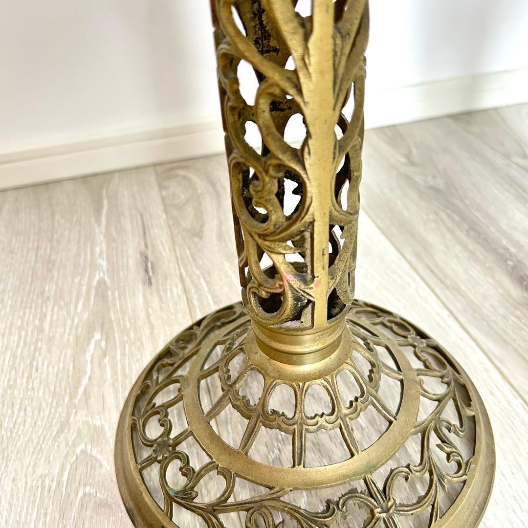 アンティーク 真鍮製 ヴィンテージ 大理石 サイドテーブル 花台 インテリア