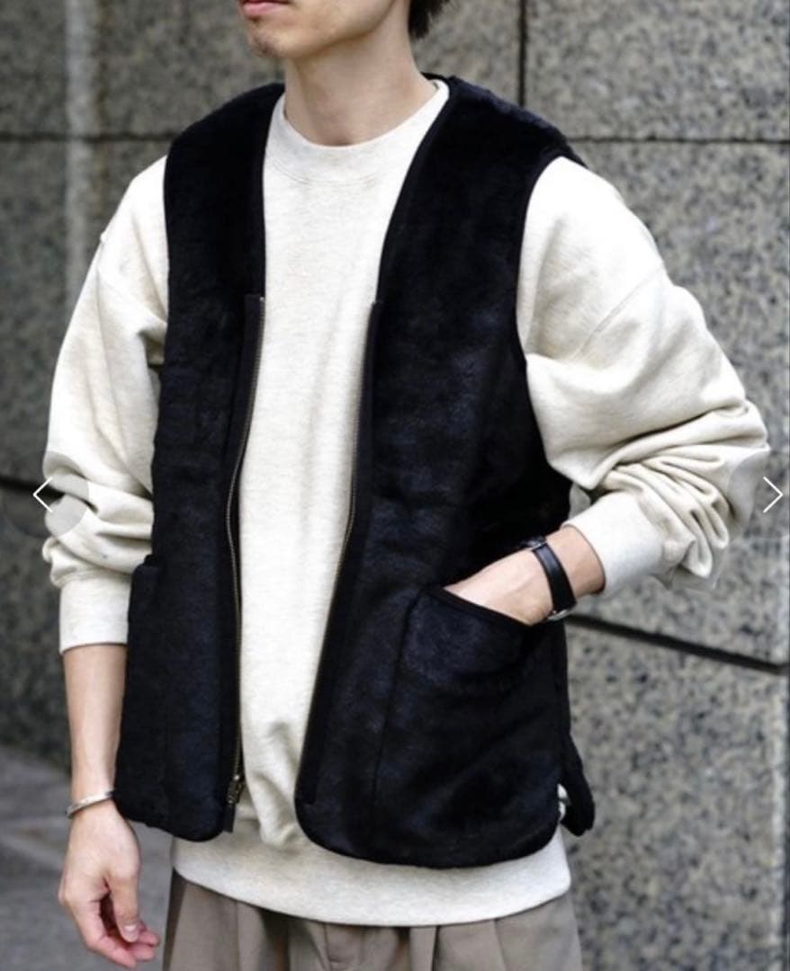 【新品】Barbour フロントジップ ファー ライナー ベスト BLACK40