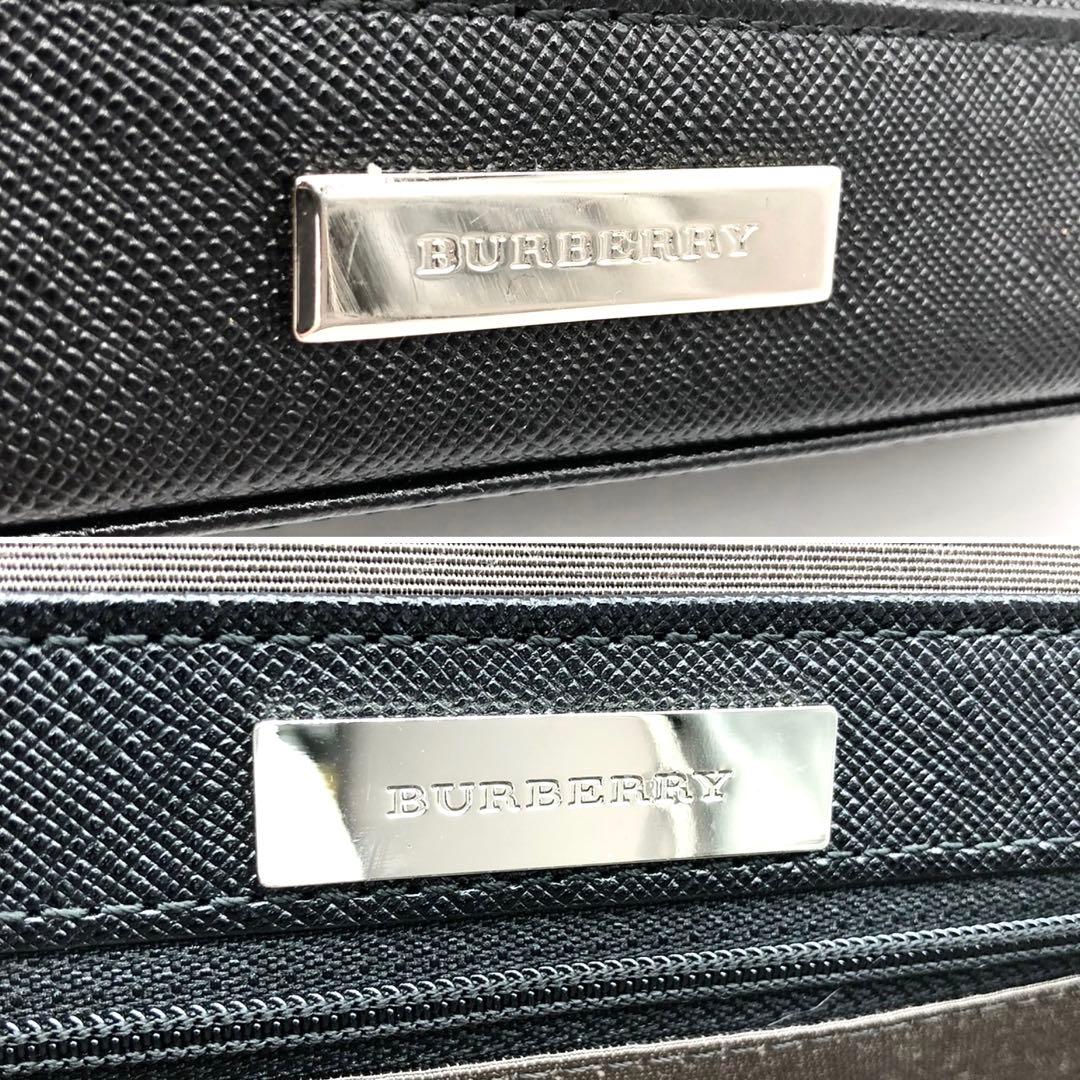 美品✨バーバリー ショルダーバッグ ロゴプレート ノバチェック レザー ブラック