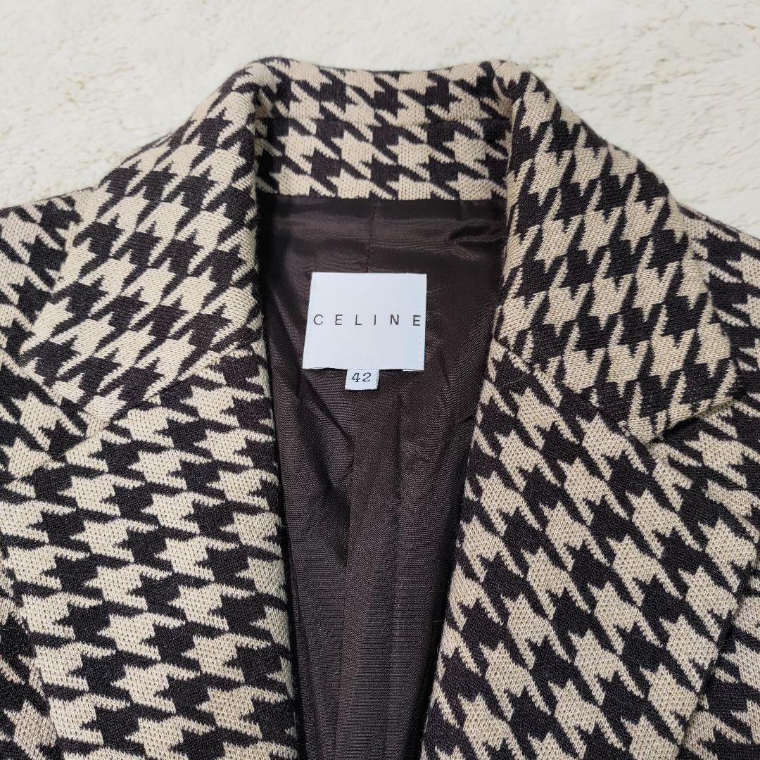 CELINE レクタングル ハウンドトゥース ジャケット