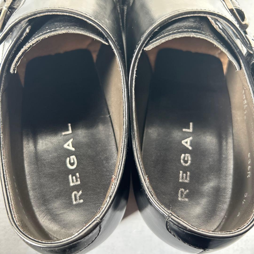 美品リーガル 636R ダブルモンク 本革 ビジネスシューズ 黒 日本製 24