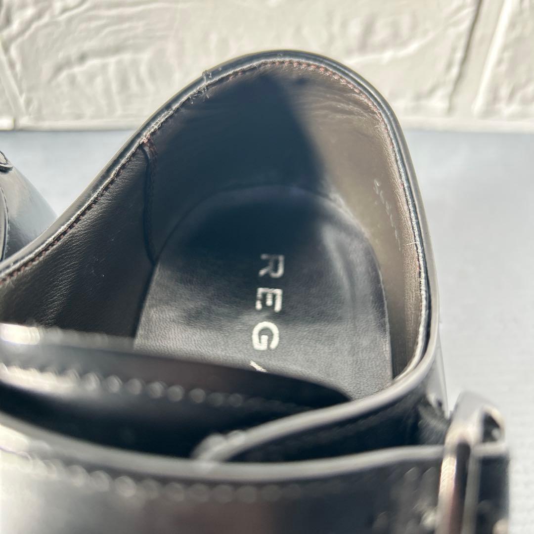 美品リーガル 636R ダブルモンク 本革 ビジネスシューズ 黒 日本製 24