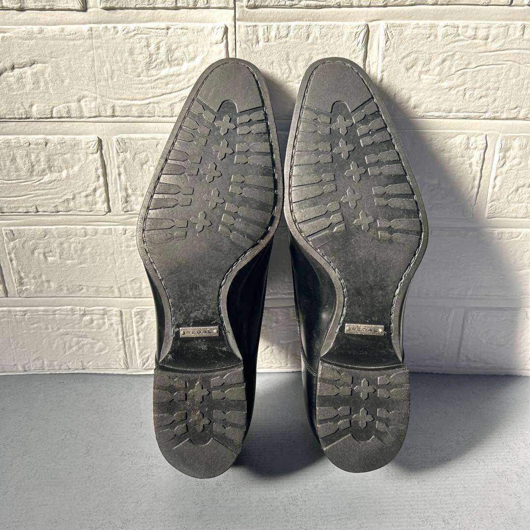 美品リーガル 636R ダブルモンク 本革 ビジネスシューズ 黒 日本製 24