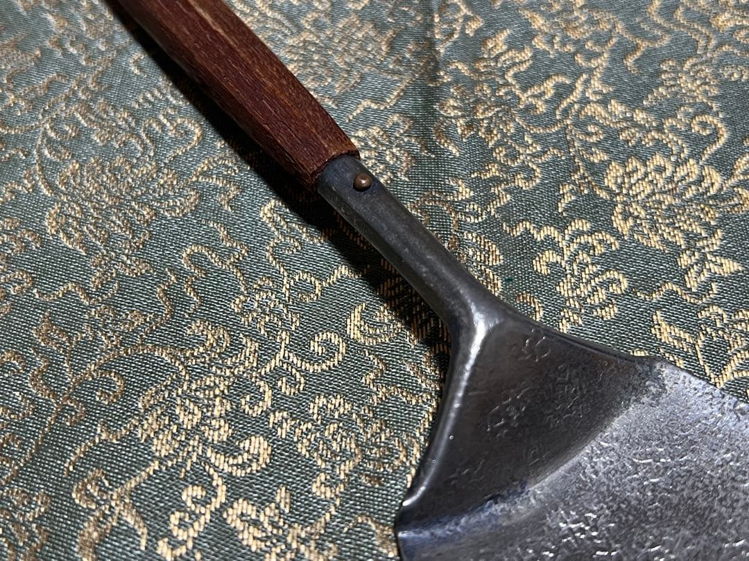 炉用灰匙 銀製 木製の柄