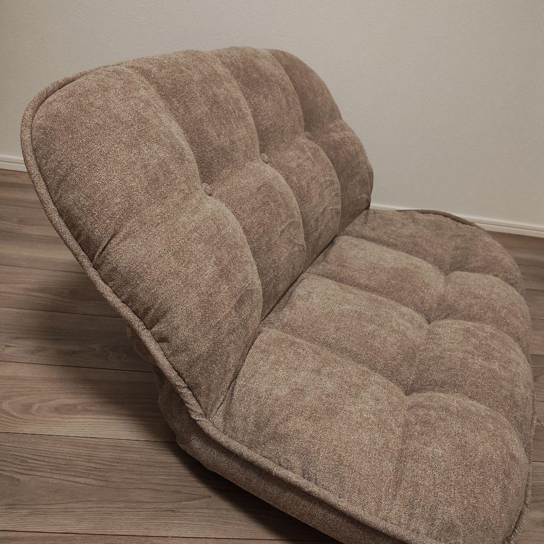 座椅子生活 ふんわりモコモコ リクライニングローソファー ベージュ QAW1