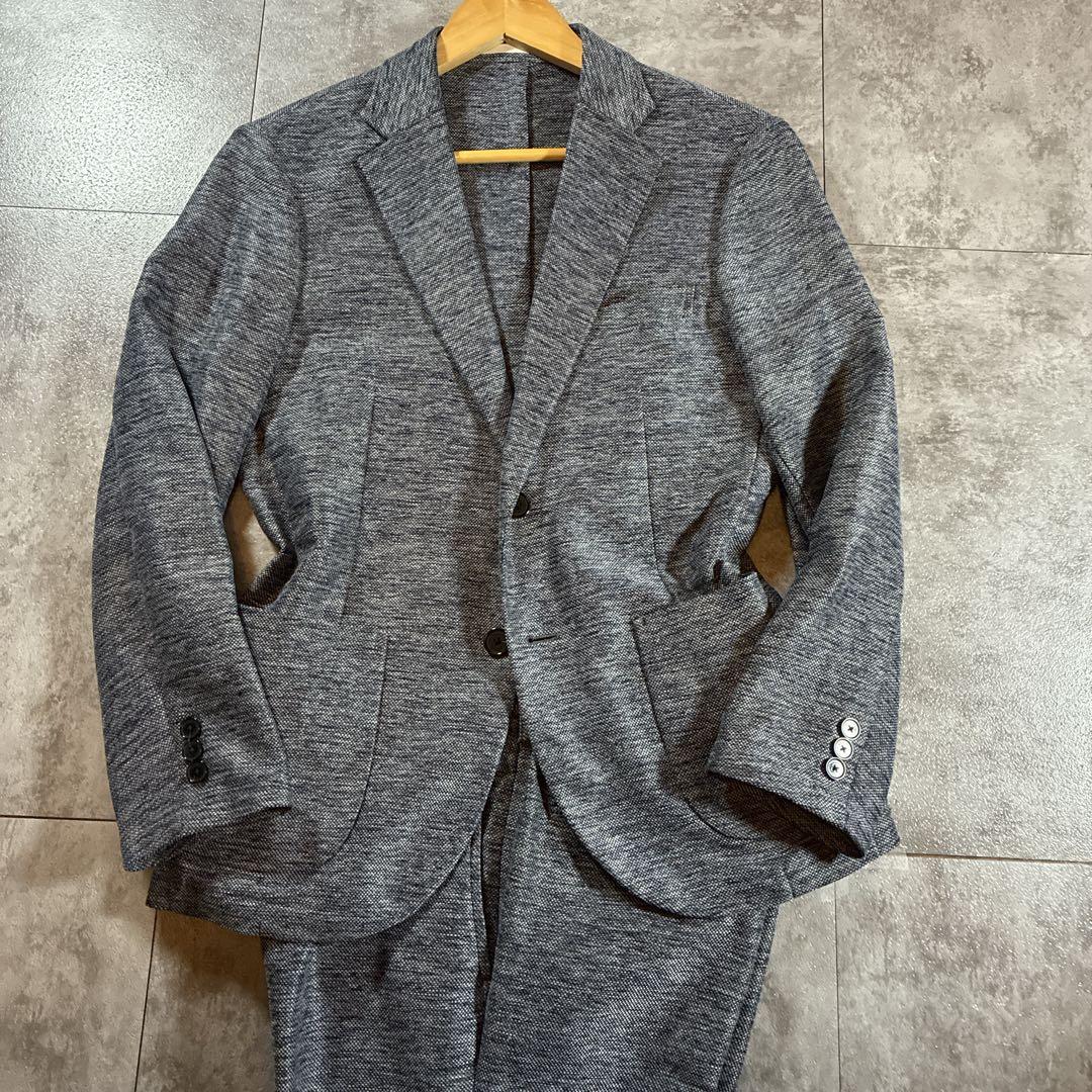 良品 トロッター メンズスーツセットアップ ストレッチ ツイル ネイビー 36