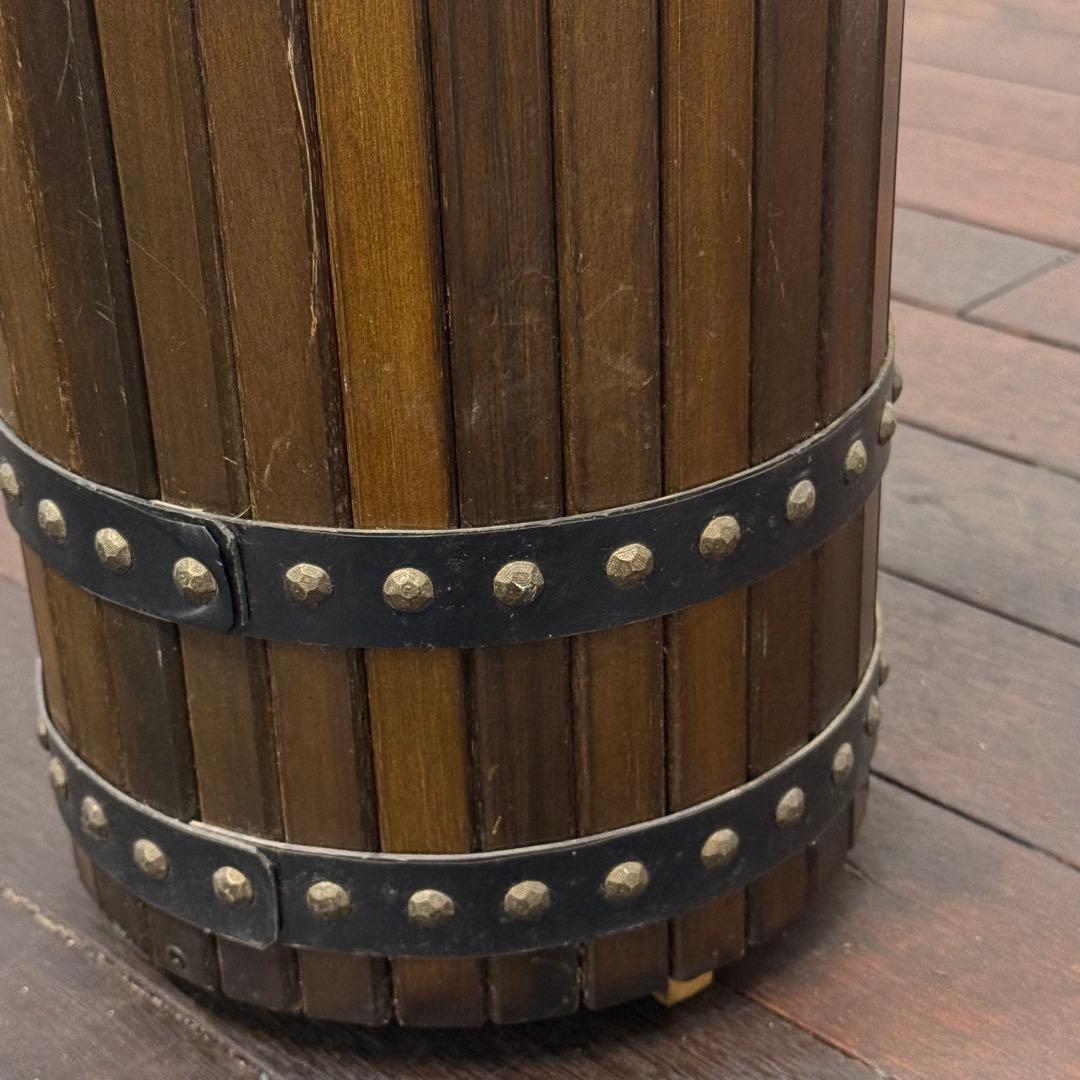 H19K80a カリモク karimoku 傘立て 樽型