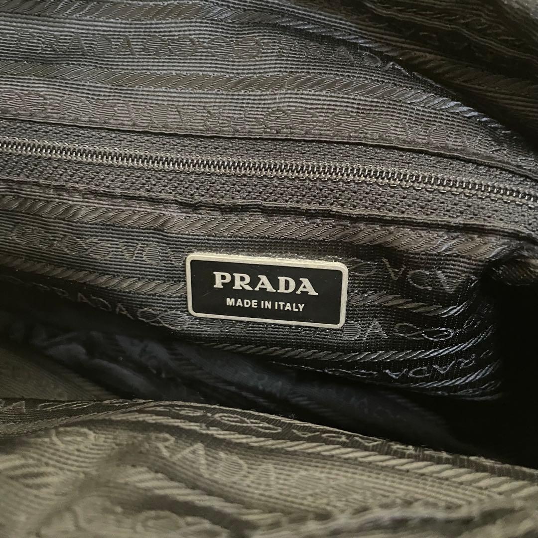 美品 PRADA ショルダーバッグ カメラバッグ ナイロン レザー 三角ロゴ
