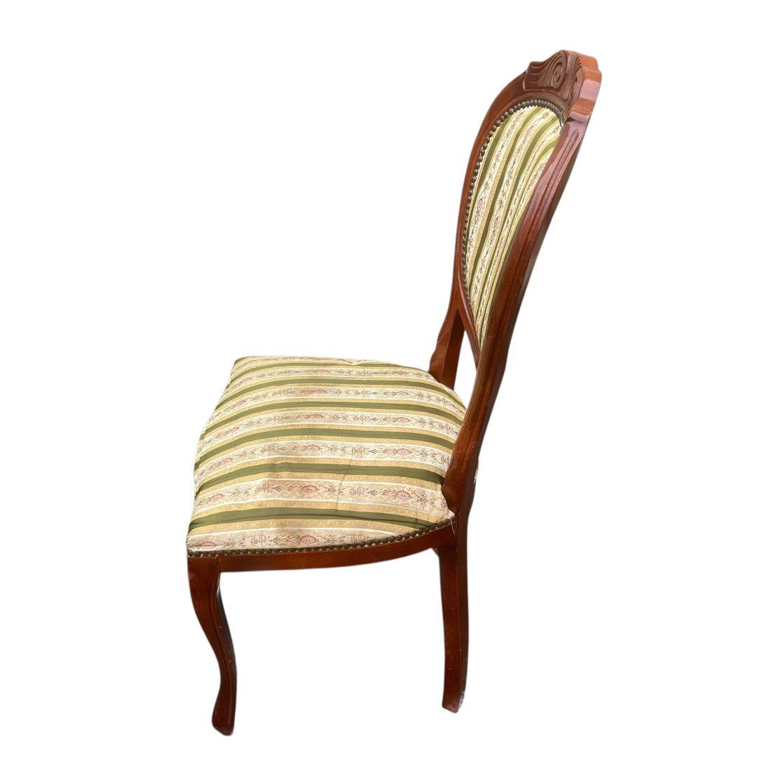 【イタリア製】ダイニングチェア アンティーク調　ロココ　ドレッサー　猫脚　3️⃣