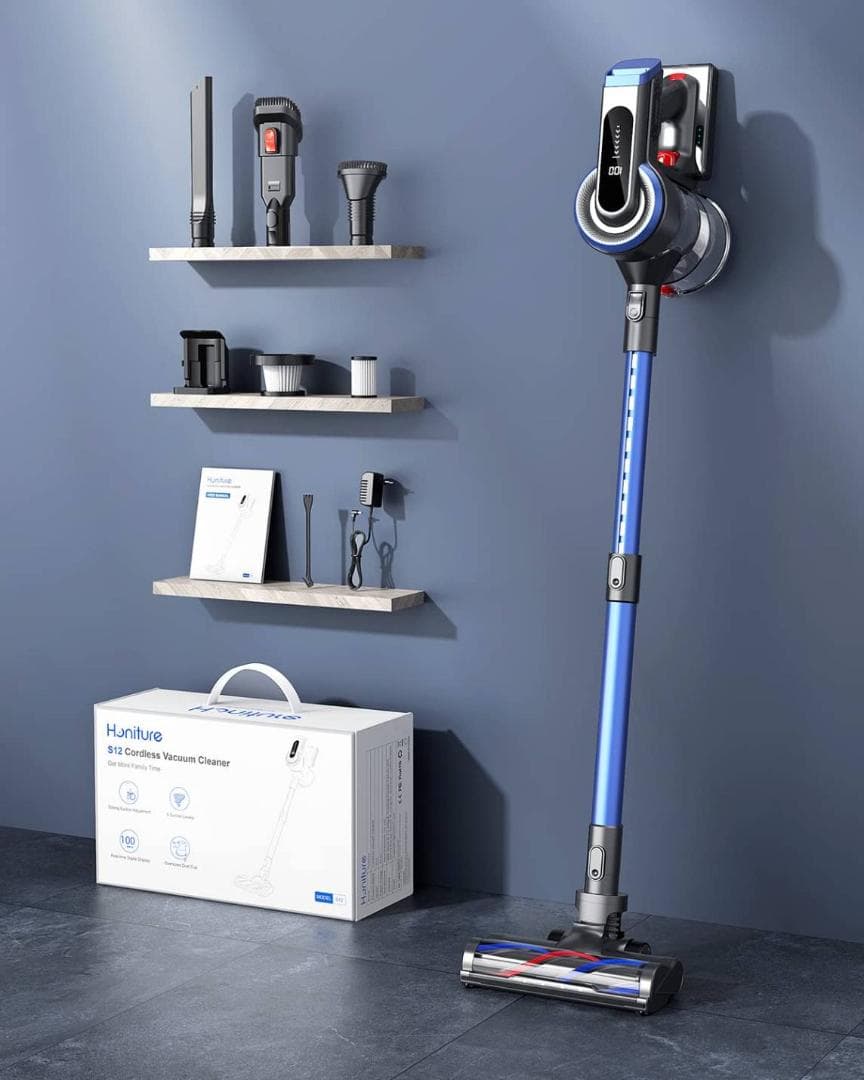 大画面LEDタッチパネル搭載の強力コードレス掃除機