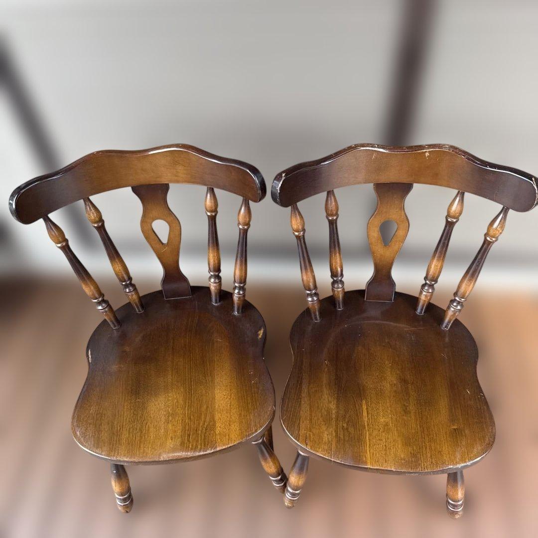 飛騨産業 キツツキ ダイニングチェア B 穂高 レトロ ビンテージ　2脚セット