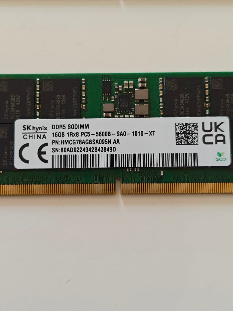 ノートPC用メモリ SO-DIMM DDR5 5600MHz 32GB