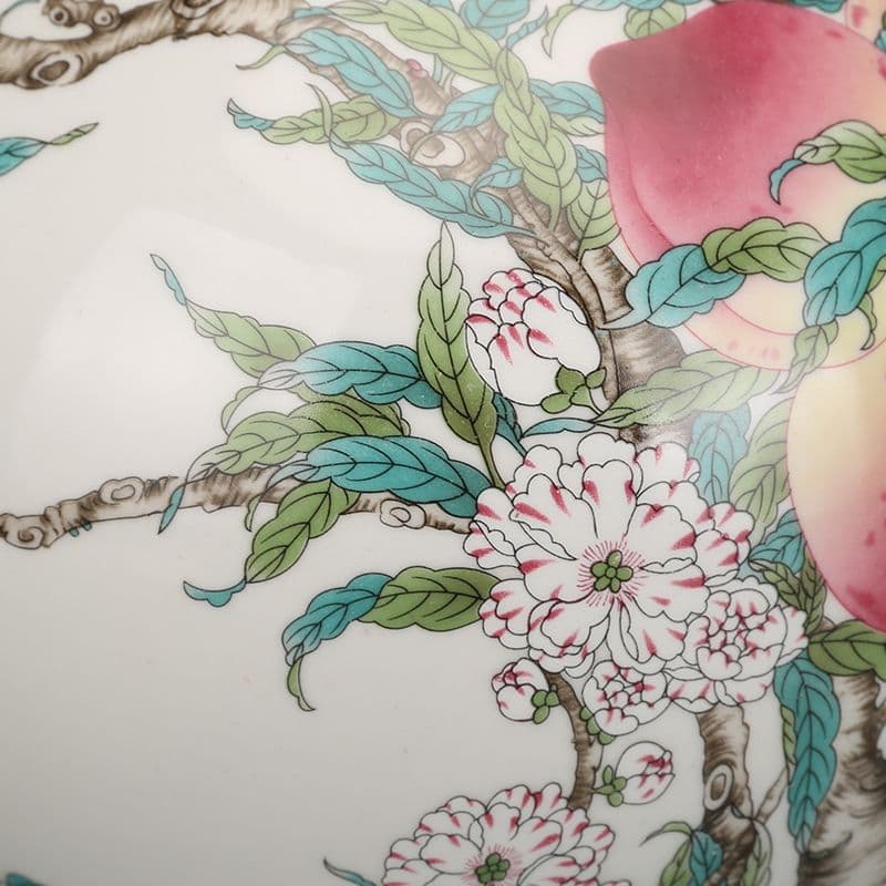 清乾隆粉彩福寿九桃天球瓶 景徳鎮 陶磁器 装飾品 現代工芸品 美術品 置物