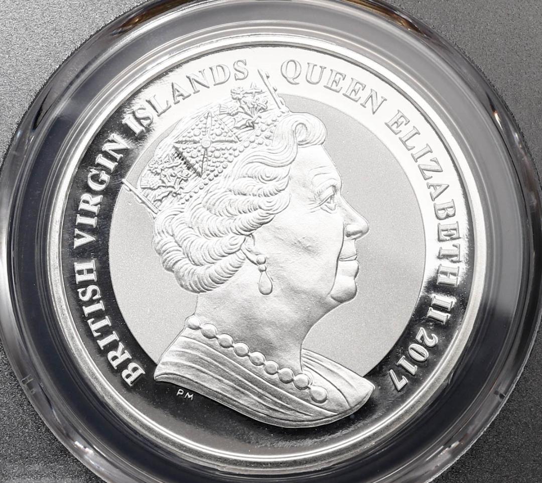 PCGS PR67 イギリス領ヴァージン諸島 ペガサス 銀貨 2017-P