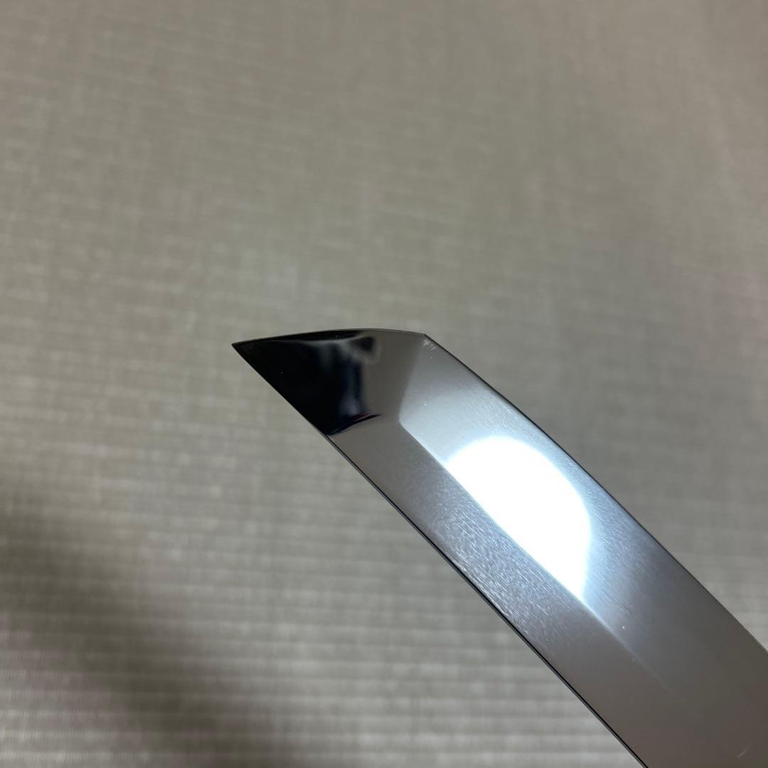 鏡面　尺二　先丸　柳刃　包丁　和包丁　V金10号　本焼　鬼反り　黒檀八角柄