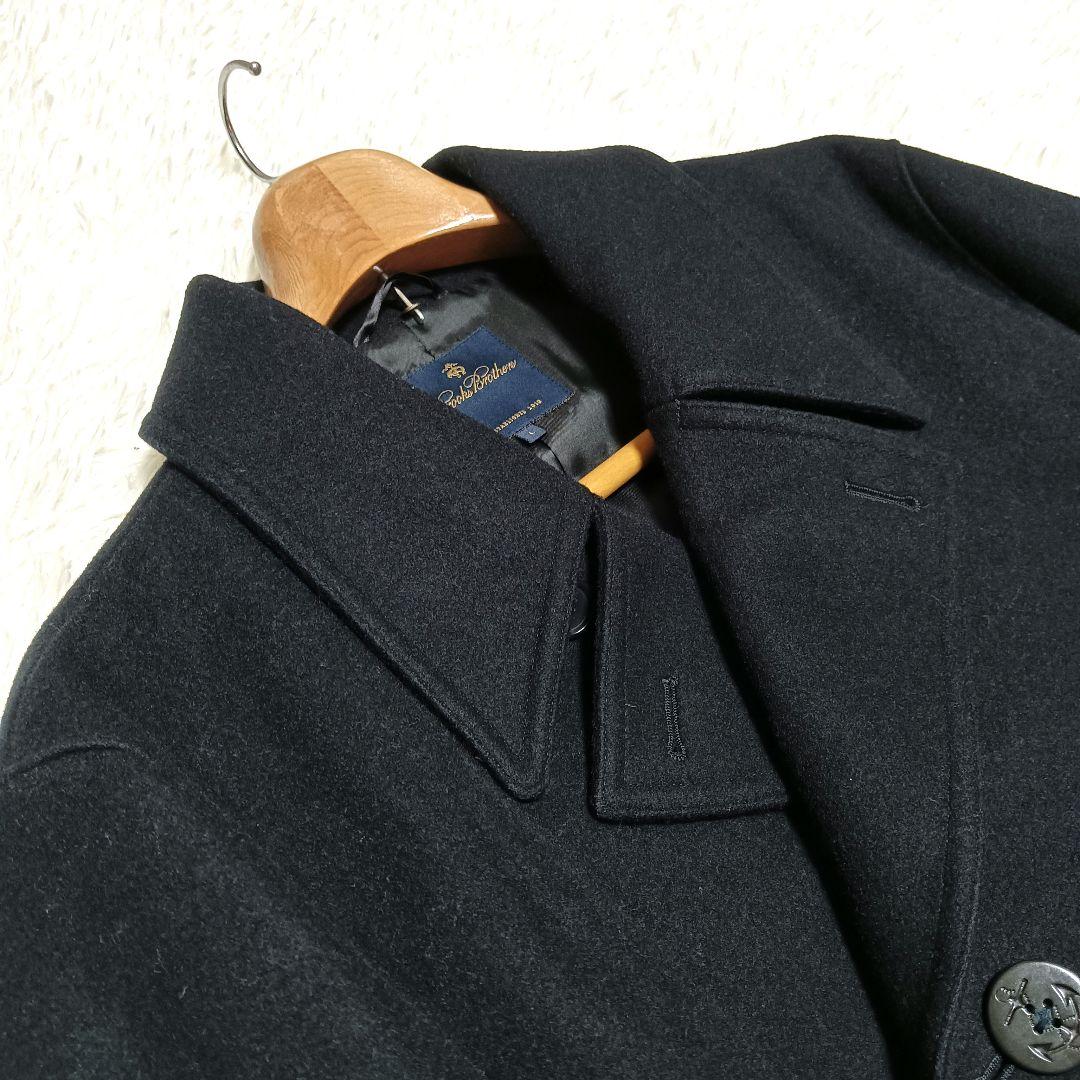 【未使用級】ブルックスブラザーズ ピーコート ダブル ウール ダークネイビー L