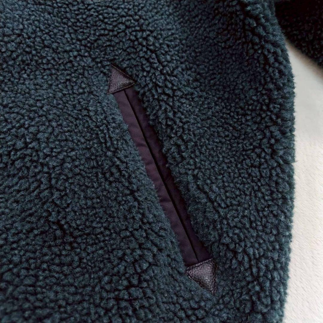 美品 schott ショット スタジャン ジャケット ボア グリーン系カラー