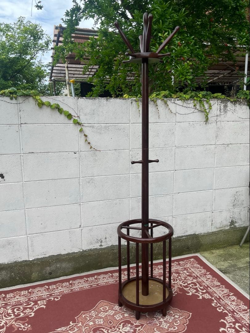 当時物 古家具◾️Najico ナジコ 木製ポールハンガー コートハンガー 傘立て