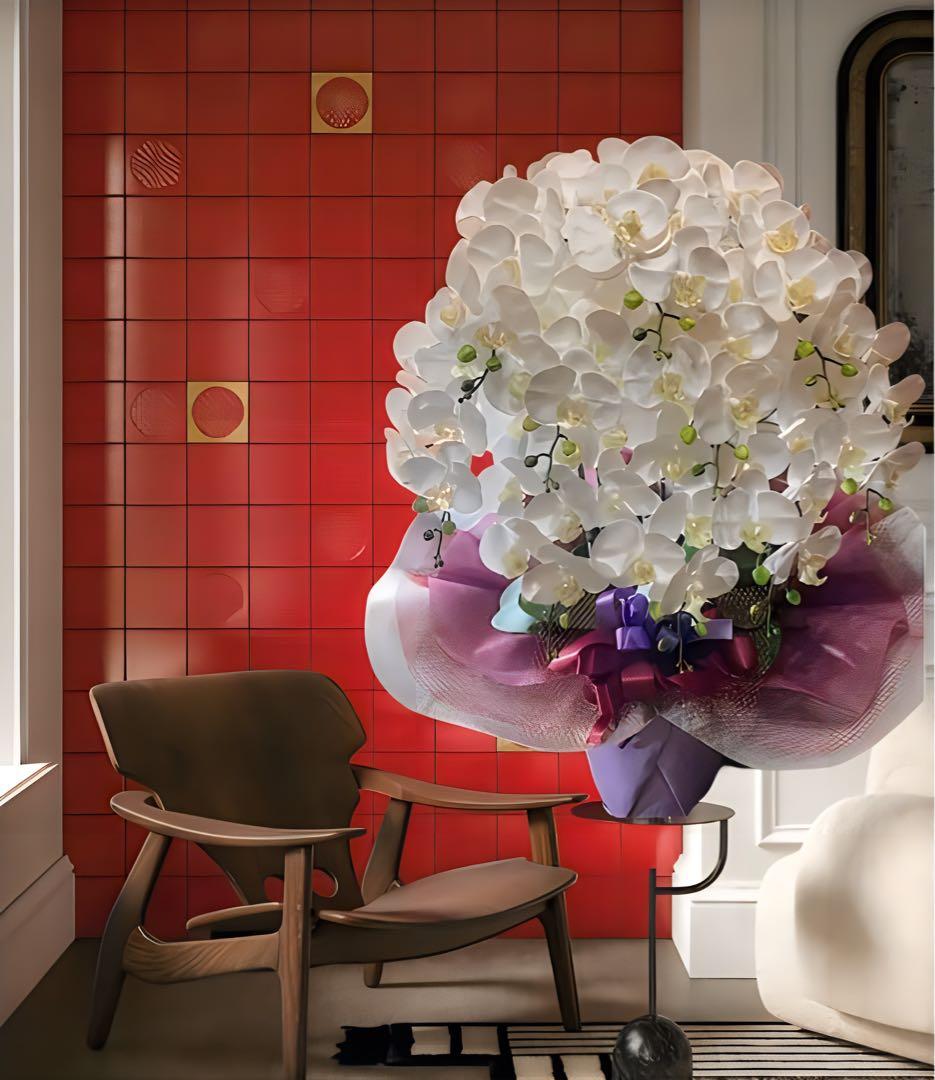 光触媒　人工観葉植物　ウォールグリーン　フェイクグリーン　リアル胡蝶蘭10本