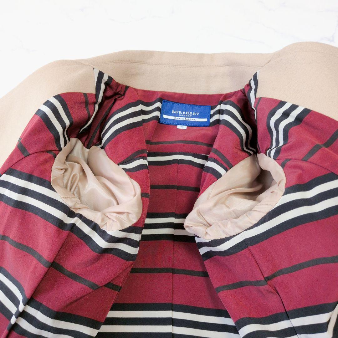 バーバリーブルーレーベル Pコート ウール100% ベージュ 38 M