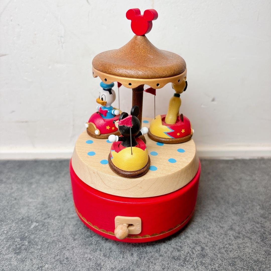 極美品 ディズニー 木製からくりオルゴール ミッキー ドナルド グーフィの遊園地
