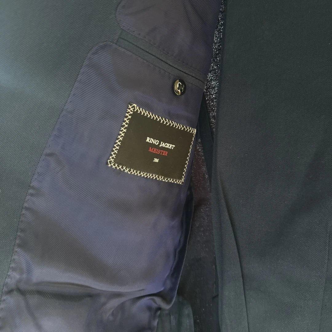 【新品】リングヂャケットマイスター　ネイビーコットンスーツ 48
