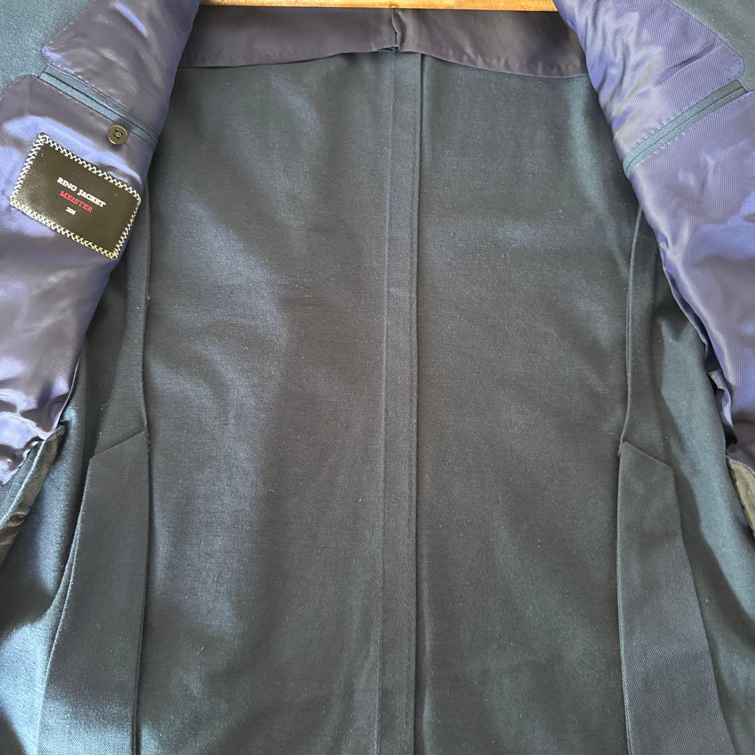 【新品】リングヂャケットマイスター　ネイビーコットンスーツ 48