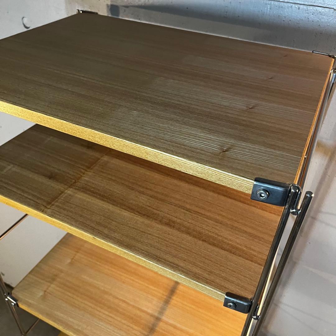 ゆりん★無印 ステンレスユニットシェルフ・タモ材棚セット・棚板６枚