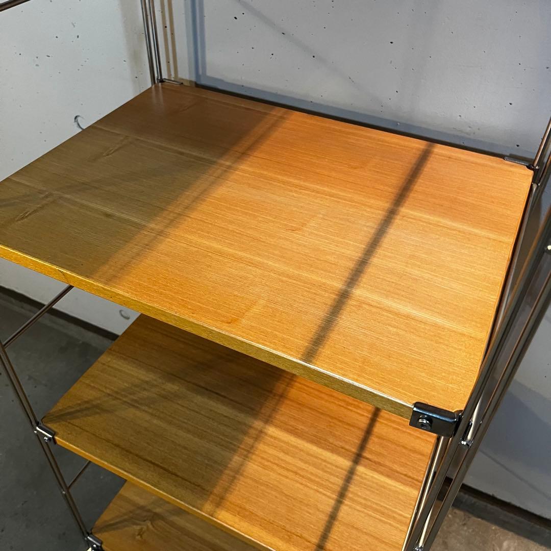 ゆりん★無印 ステンレスユニットシェルフ・タモ材棚セット・棚板６枚