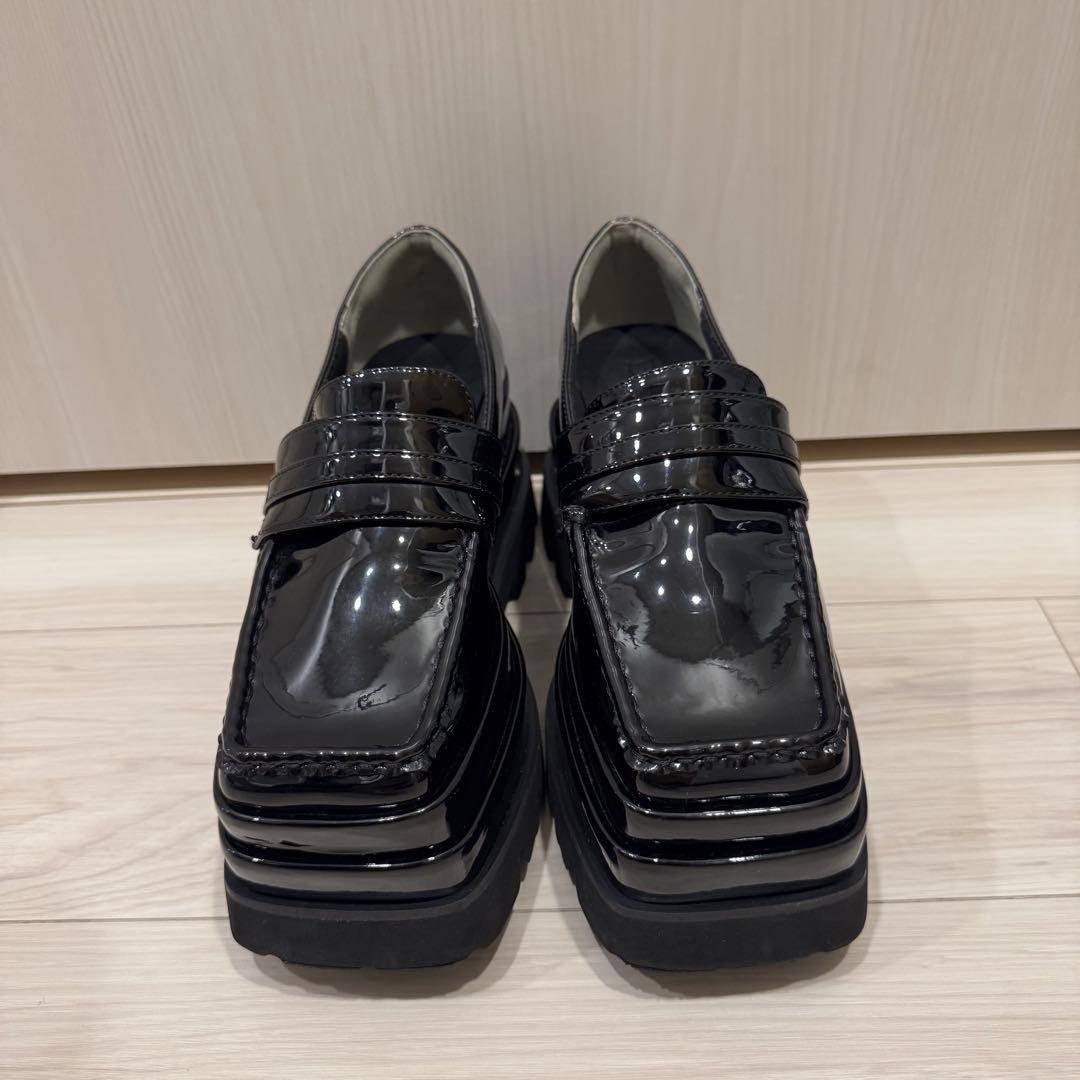 美品◎Darich エナメルプラットフォームローファー M