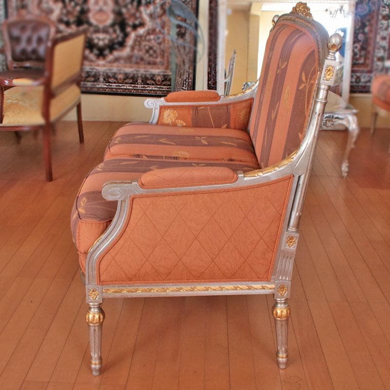 イタリア製二人掛けソファ ダブル クラシック ラブソファ レトロ 122-145