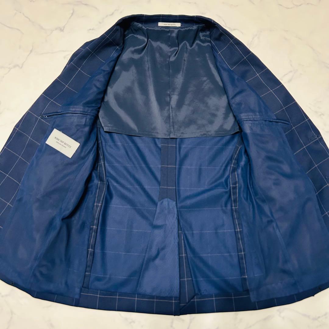 【美品】ユナイテッドアローズ　3ピース ビジネススーツ　チェック ネイビー S